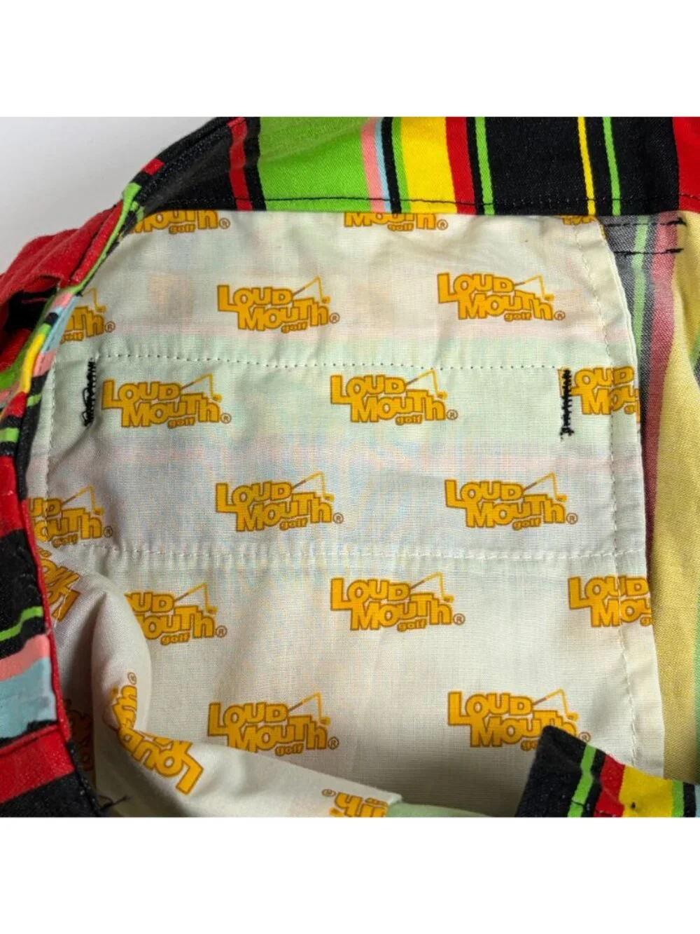 Loudmouth Golf Striped Shorts Womens Size 10 Colorful Bermuda Stretch
